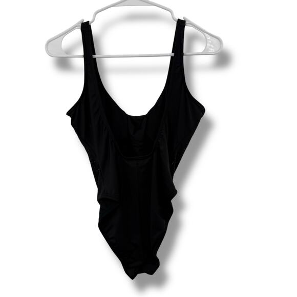 NEW Michael Kors Black Studded Crystal One Piece Swimsuit Size 8 Gems Rhinestone - Picture 5 of 7
